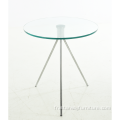 petite table basse ronde en verre trempé